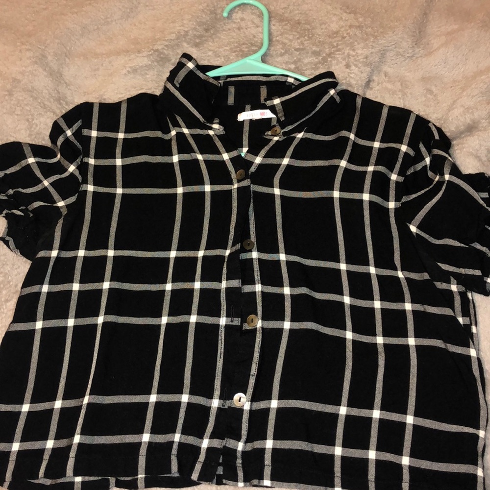Black checkered shirt